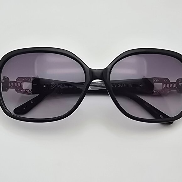 *SOLD*Brighton She’s So Fine Gloss Black Rhinestone Frame Grey Gradient Sunglass - Picture 14 of 16